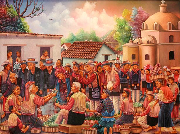 Antonio C. Ixtamer y Vicente Cumes Pop: Día de los reyes, 1993, 71.12 x 96.52 cm