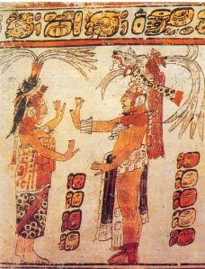 Escena sobre un vaso policromo. Período clásico tardío. 600-900 d.C.